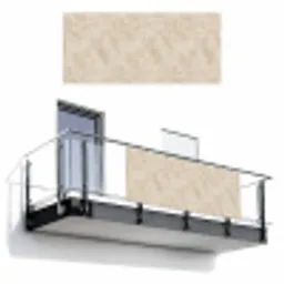 Structuur - Spikkels - Beige Balkonbeschermer Duitsland klein 596 -3d