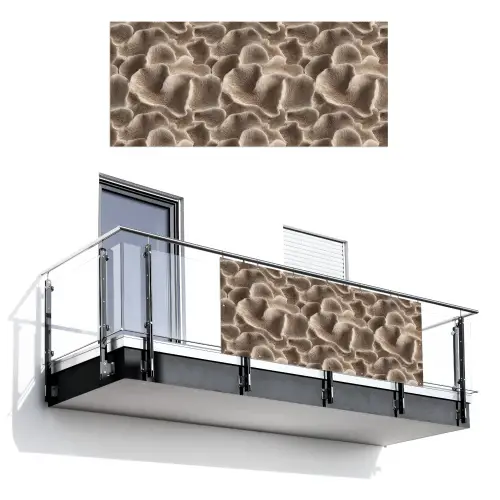 Waaiervorm - Beige - Vezel textuur Balkonbeschermer Duitsland klein 596 -3d