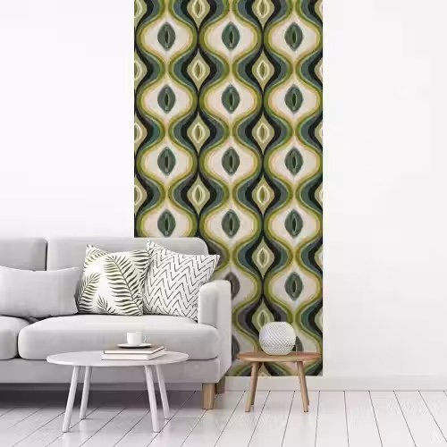 Abstract - Ritmisch - Groen fotobehang vinyl groot 64 -woonkamer