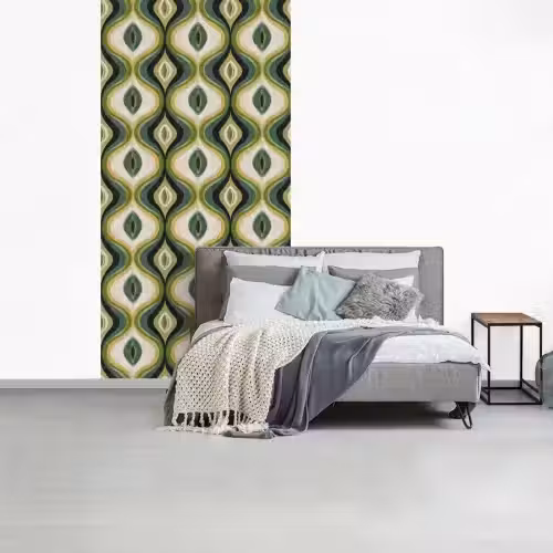 Abstract - Ritmisch - Groen fotobehang vinyl groot 64 -slaapkamer