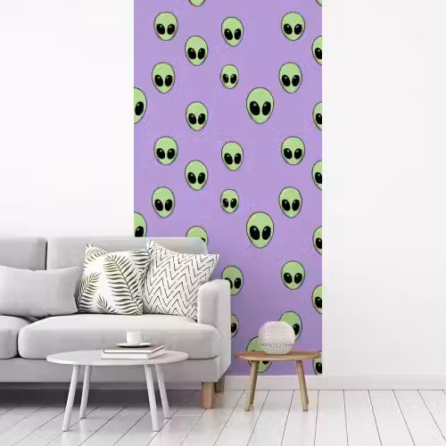Alien - Retro - Lila fotobehang vinyl groot 64 -woonkamer