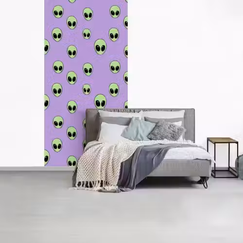 Alien - Retro - Lila fotobehang vinyl groot 64 -slaapkamer