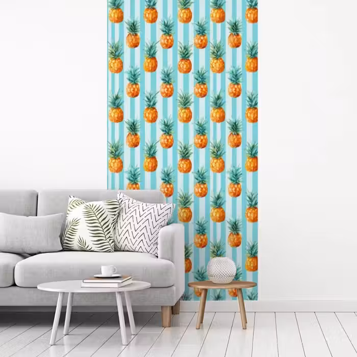 Ananas - Strepen - Groen fotobehang vinyl groot 64 -woonkamer