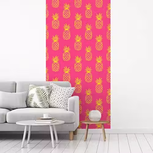 Ananas - Trendy - Roze fotobehang vinyl groot 64 -woonkamer