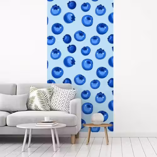 Bessen - Modern - Blauw fotobehang vinyl groot 64 -woonkamer