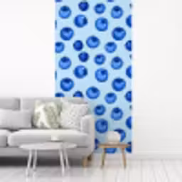 Bessen - Modern - Blauw fotobehang vinyl groot 64 -woonkamer