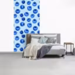 Bessen - Modern - Blauw fotobehang vinyl groot 64 -slaapkamer