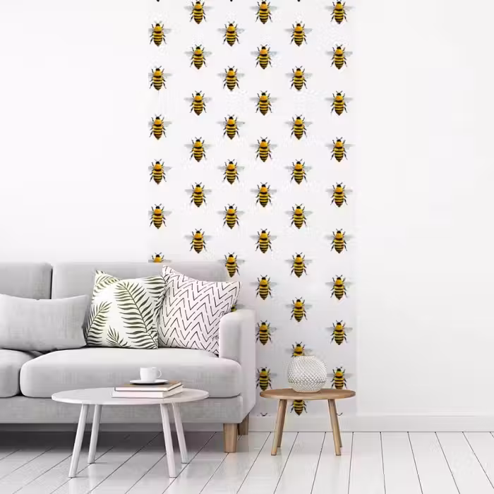 Bijen - Tijdloos - Wit fotobehang vinyl groot 64 -woonkamer