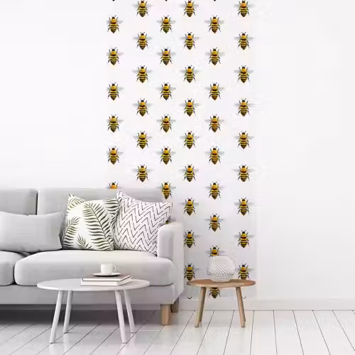 Bijen - Tijdloos - Wit fotobehang vinyl groot 64 -woonkamer
