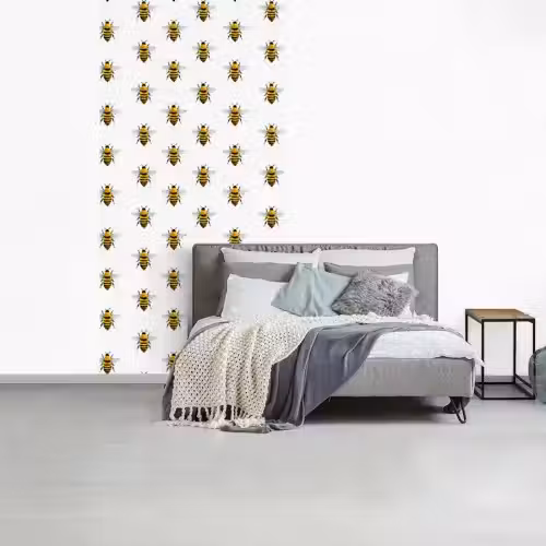 Bijen - Tijdloos - Wit fotobehang vinyl groot 64 -slaapkamer