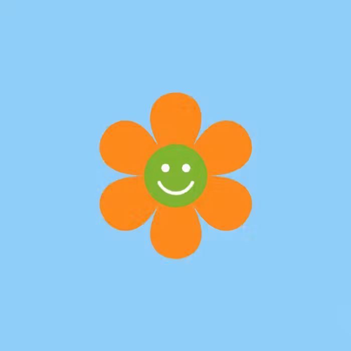 Behang - Bloem - Smiley - Kleurrijk