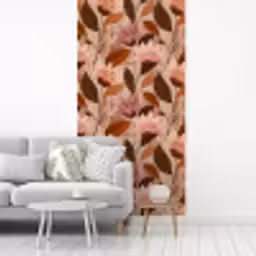 Bloemen - Bladeren - Bruin fotobehang vinyl groot 64 -woonkamer