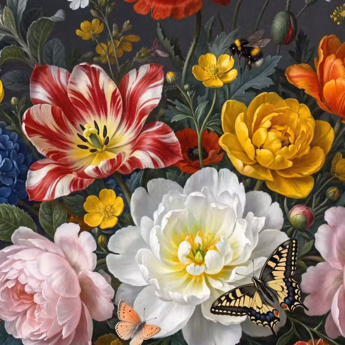 Behang - Bloemen - Boeket - Klassiek - Kleurrijk - Natuur