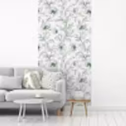 Bloemen - Getekend - Groen fotobehang vinyl groot 64 -woonkamer
