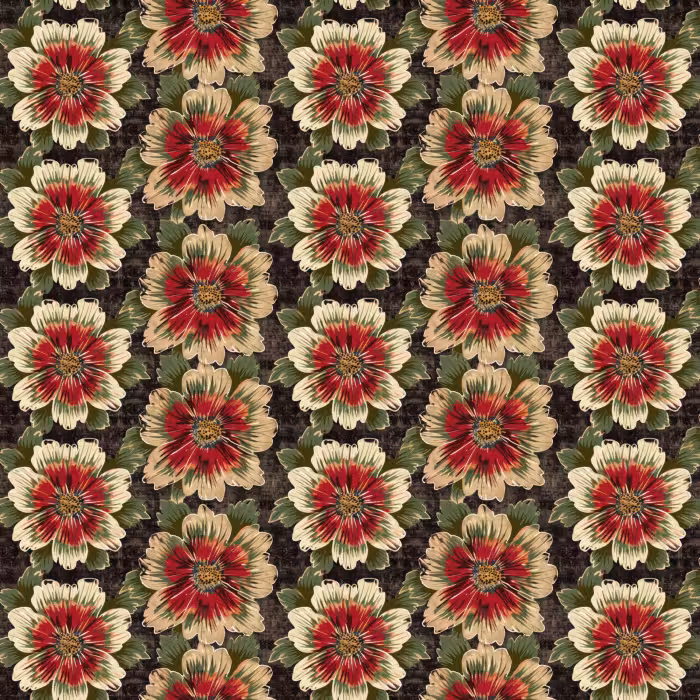 Behang - Bloemen - Klassiek - Patroon - Rood