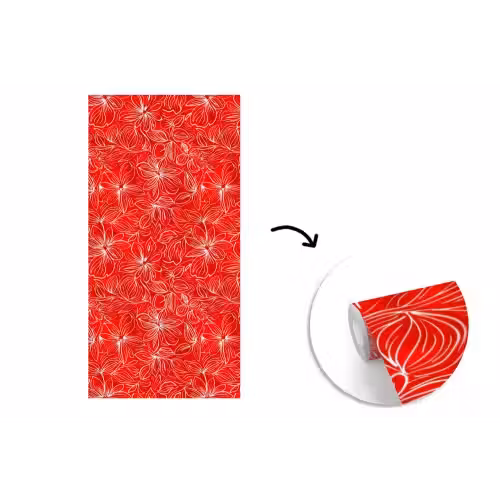 Bloemen - Patroon - Rood fotobehang vinyl groot 64 -3d