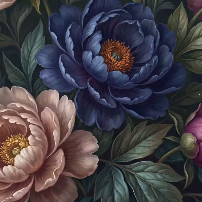 Behang - Bloemen - Vlinder - Natuur - Modern - Paars