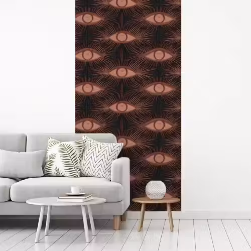 Boheems - Oog - Bruin fotobehang vinyl groot 64 -woonkamer