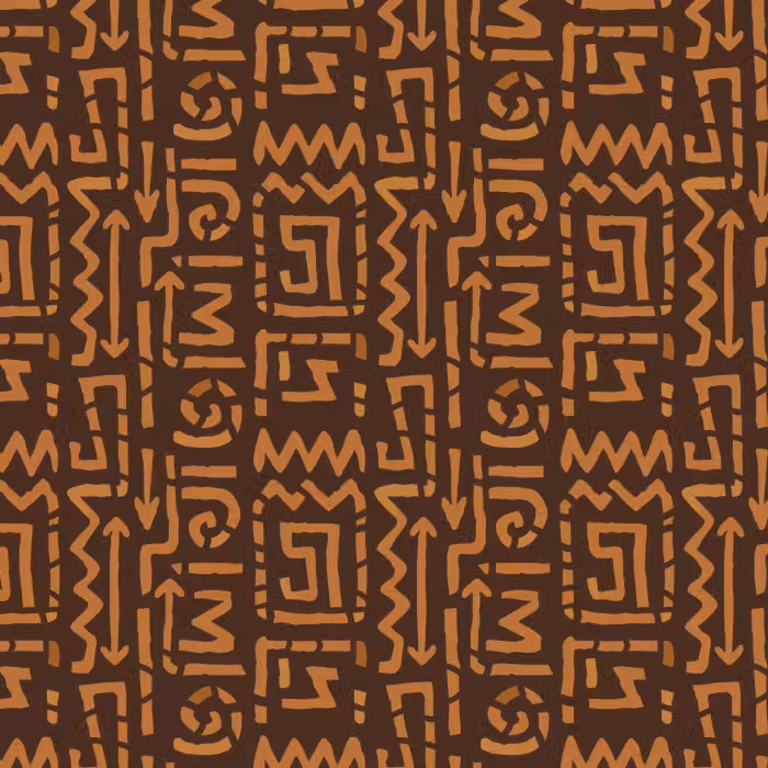 Behang - Chocoladebruin - Etnisch - Tribaal - Symbolen