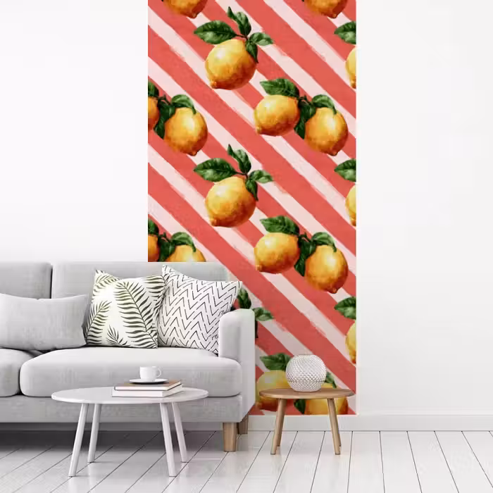 Citroen - Geïllustreerd - Oranje fotobehang vinyl groot 64 -woonkamer