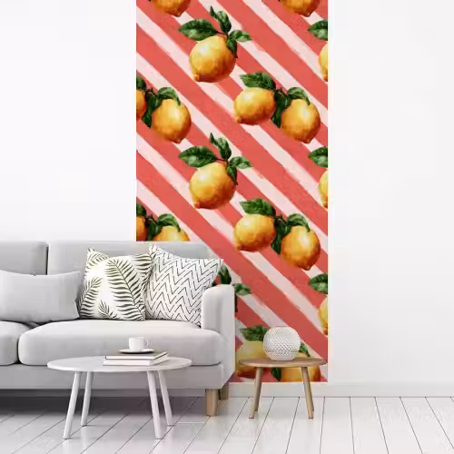 Citroen - Geïllustreerd - Oranje fotobehang vinyl groot 64 -woonkamer