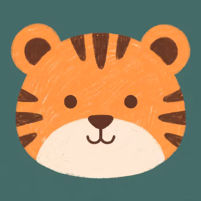 Behang - Dieren - Kop - Oranje - Illustratie - Modern