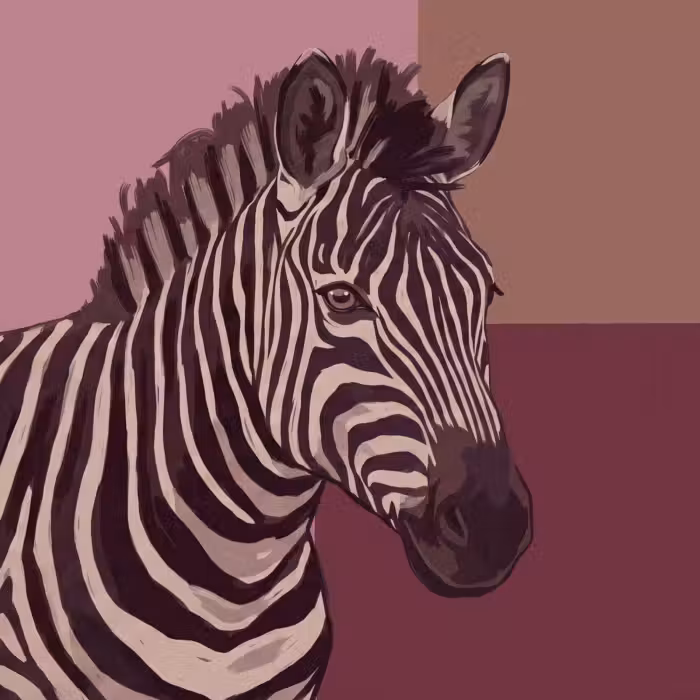 Behang - Dieren - Zebrahoofd - Wildlife - Modern - Bruin