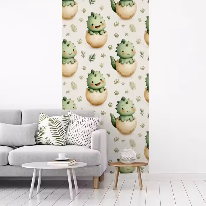 Dino - Eieren - Groen fotobehang vinyl groot 64 -woonkamer
