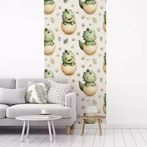 Dino - Eieren - Groen fotobehang vinyl groot 64 -woonkamer