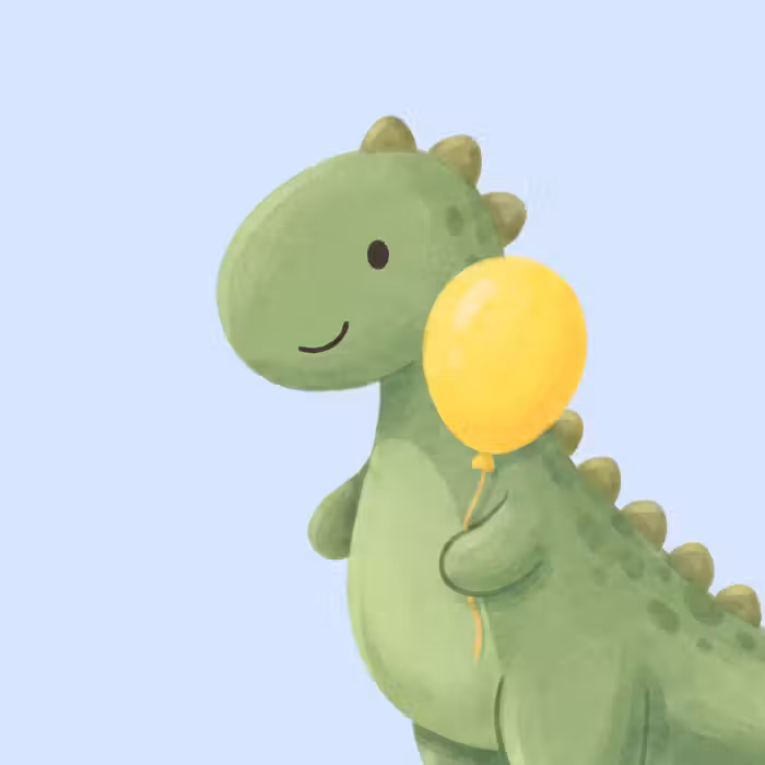 Behang - Dinosaurus - Ballon - Kinderkamer - Illustratie - Groen