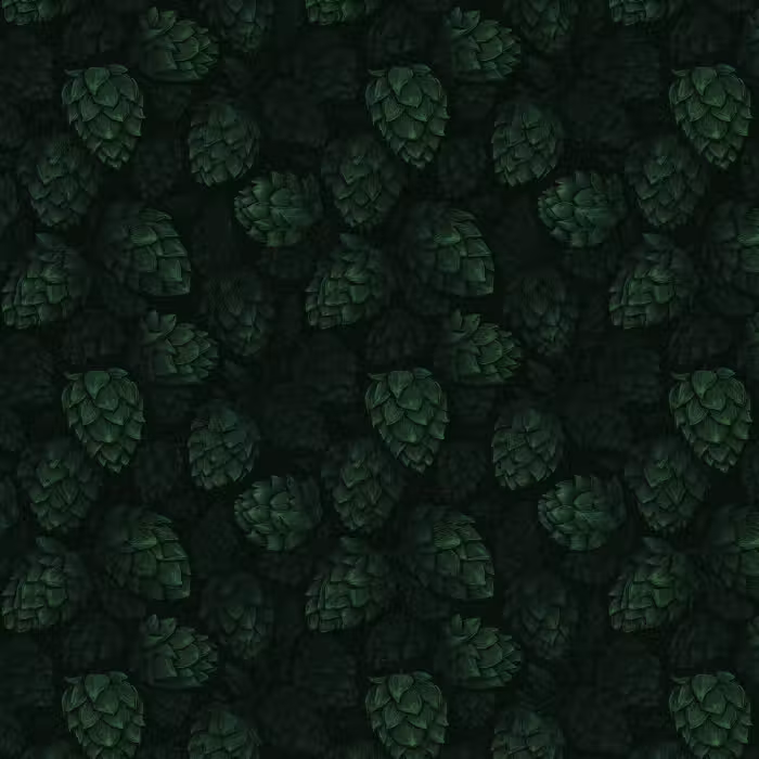 Behang - Donker - Groen - Hopbellen - Botanisch - Illustratie