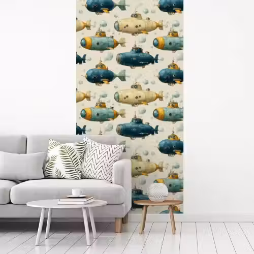 Duikboot - Fantasie - Kleurrijk fotobehang vinyl groot 64 -woonkamer