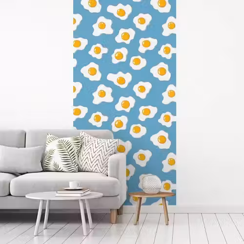 Eieren - Dooiers - Blauw fotobehang vinyl groot 64 -woonkamer