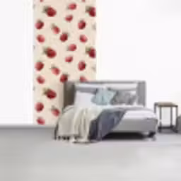 Framboos - Stippen - Rood fotobehang vinyl groot 64 -slaapkamer