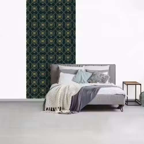 Geometrisch - Elegant - Groen fotobehang vinyl groot 64 -slaapkamer