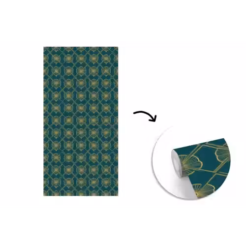 Geometrisch - Elegant - Groen fotobehang vinyl groot 64 -3d