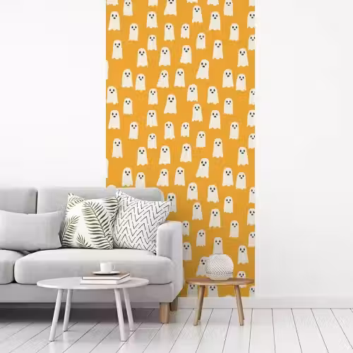 Halloween - Spookjes - Oker fotobehang vinyl groot 64 -woonkamer