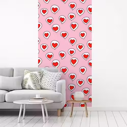 Hartjes - Patroon - Rood fotobehang vinyl groot 64 -woonkamer