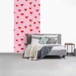 Hartjes - Patroon - Rood fotobehang vinyl groot 64 -slaapkamer