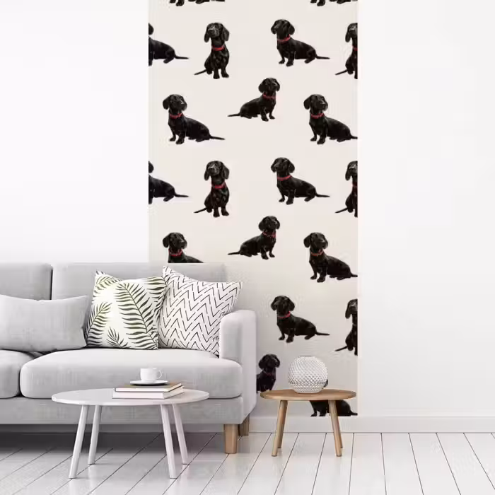 Hond - Patroon - Zwart fotobehang vinyl groot 64 -woonkamer