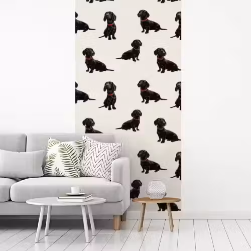 Hond - Patroon - Zwart fotobehang vinyl groot 64 -woonkamer