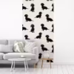 Hond - Patroon - Zwart fotobehang vinyl groot 64 -woonkamer
