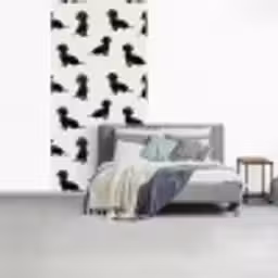 Hond - Patroon - Zwart fotobehang vinyl groot 64 -slaapkamer