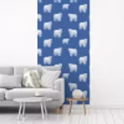 IJsbeer - Patroon - Blauw fotobehang vinyl groot 64 -woonkamer