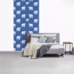 IJsbeer - Patroon - Blauw fotobehang vinyl groot 64 -slaapkamer