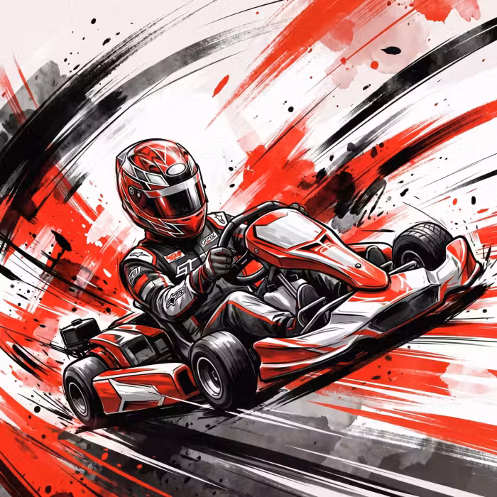 Behang - Kart - Coureur - Snelheid - Rood