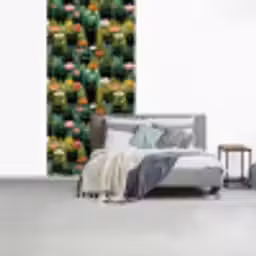 Katten - Bloemen - Kleurrijk fotobehang vinyl groot 64 -slaapkamer