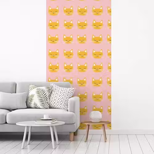 Katten - Patroon - Roze fotobehang vinyl groot 64 -woonkamer