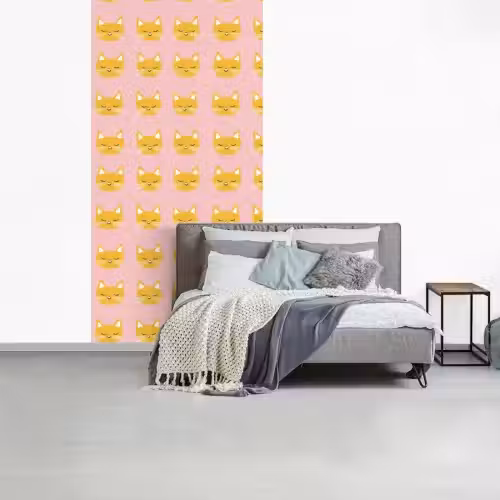 Katten - Patroon - Roze fotobehang vinyl groot 64 -slaapkamer