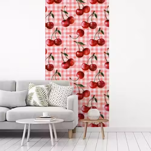 Kersen - Blokken - Rood fotobehang vinyl groot 64 -woonkamer